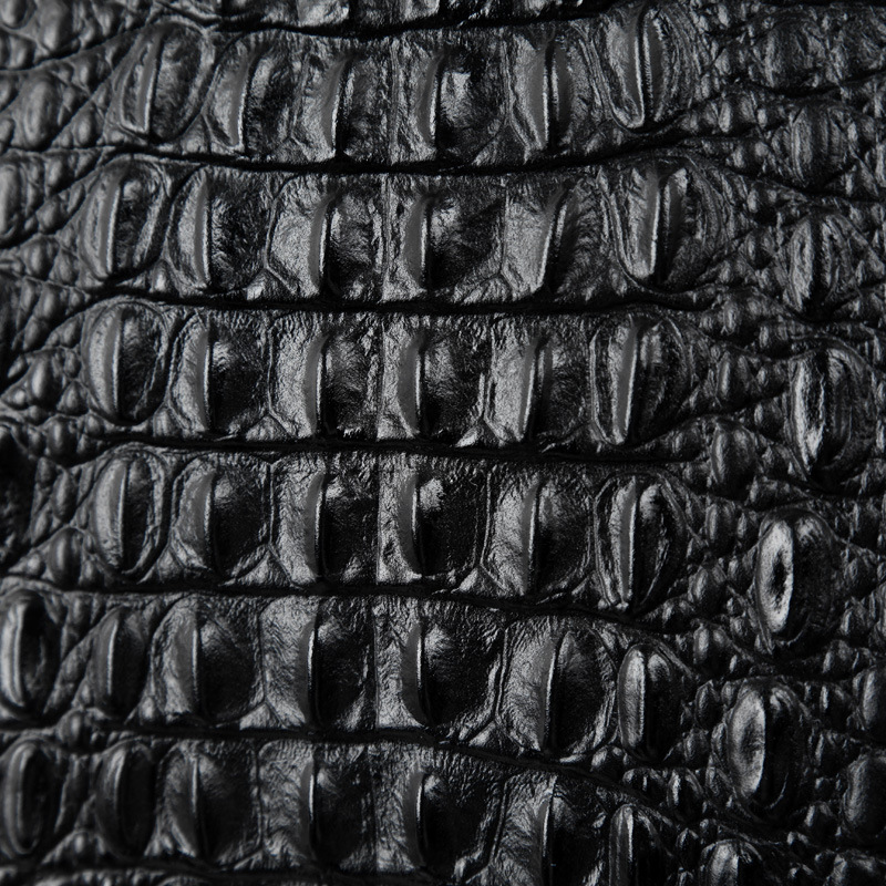 Túi cầm tay vân cá sấu 814 da bò sơn đen dập vân cá sấu cao cấp sang trọng
